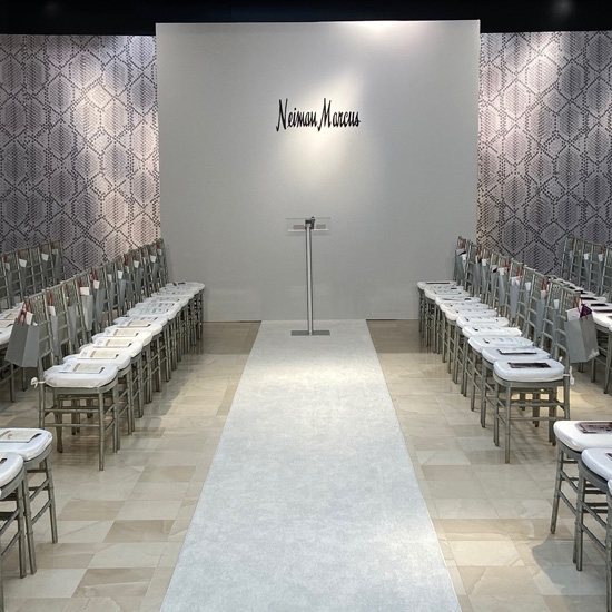 Set Design, printed fabric walls, fashion, fashion show, Neiman Marcus, Advanced 