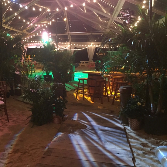 Tropical Beach Party, decor, lighting, advanced productions